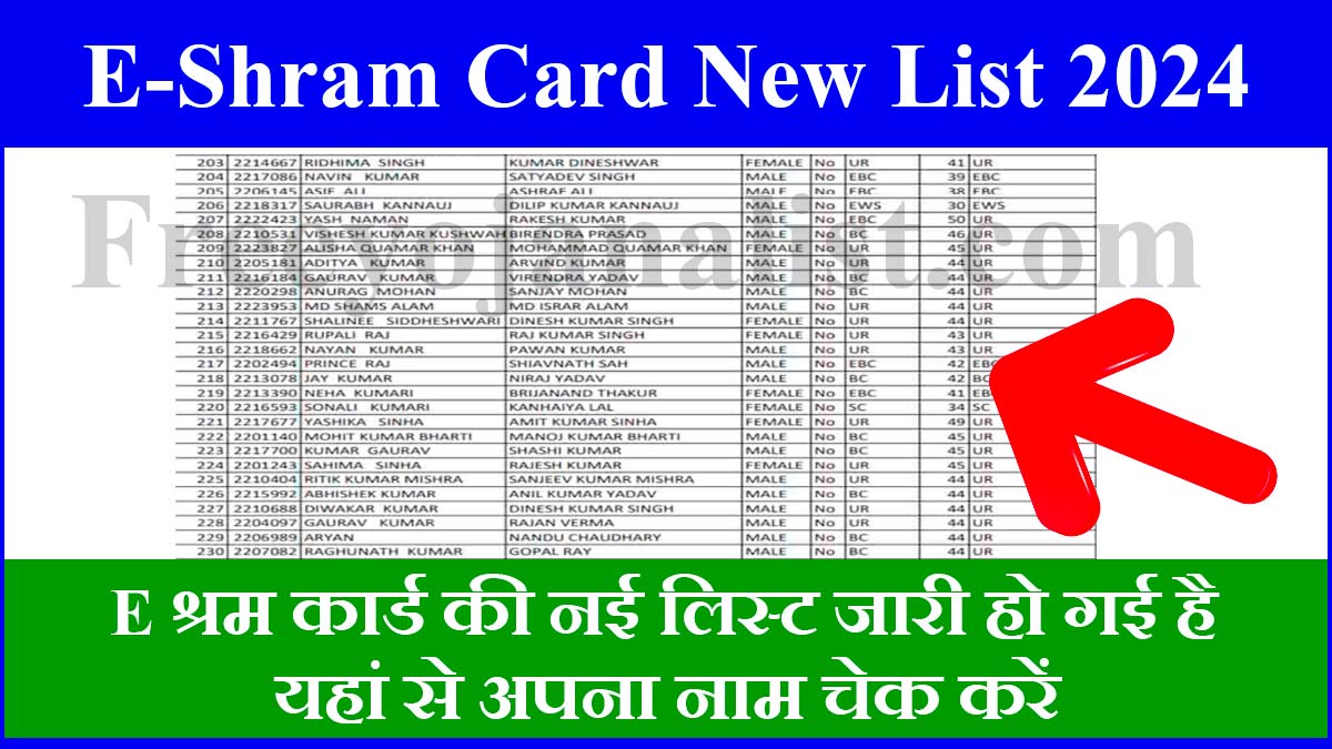 E Shram Card List Letast News